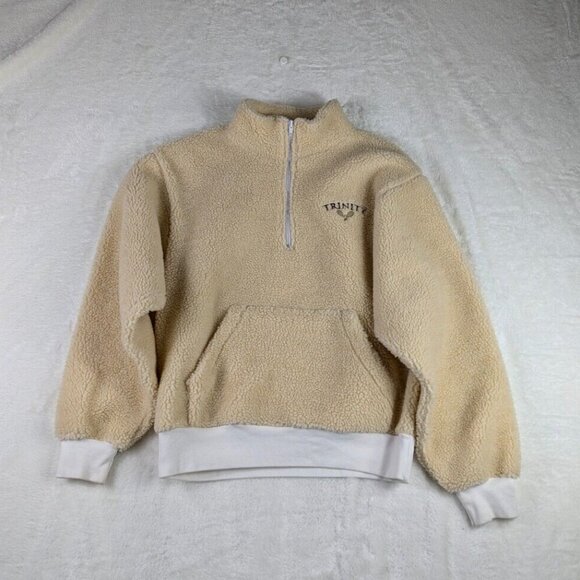 Trinity The Label Trinity Tennis Sherpa Half Zip Pullover Sweater Sz Small - Picture 1 of 10
